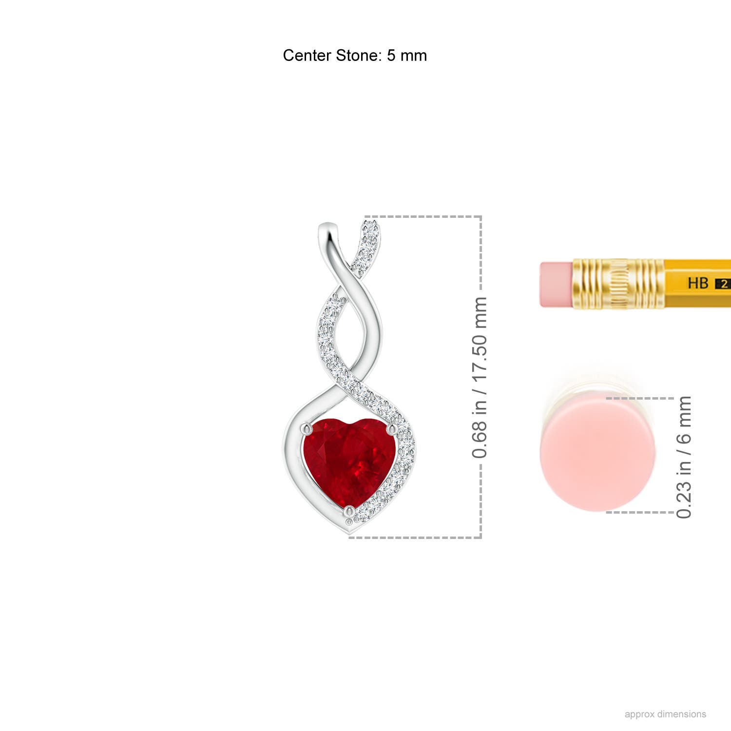 AAA - Ruby / 0.61 CT / 14 KT White Gold