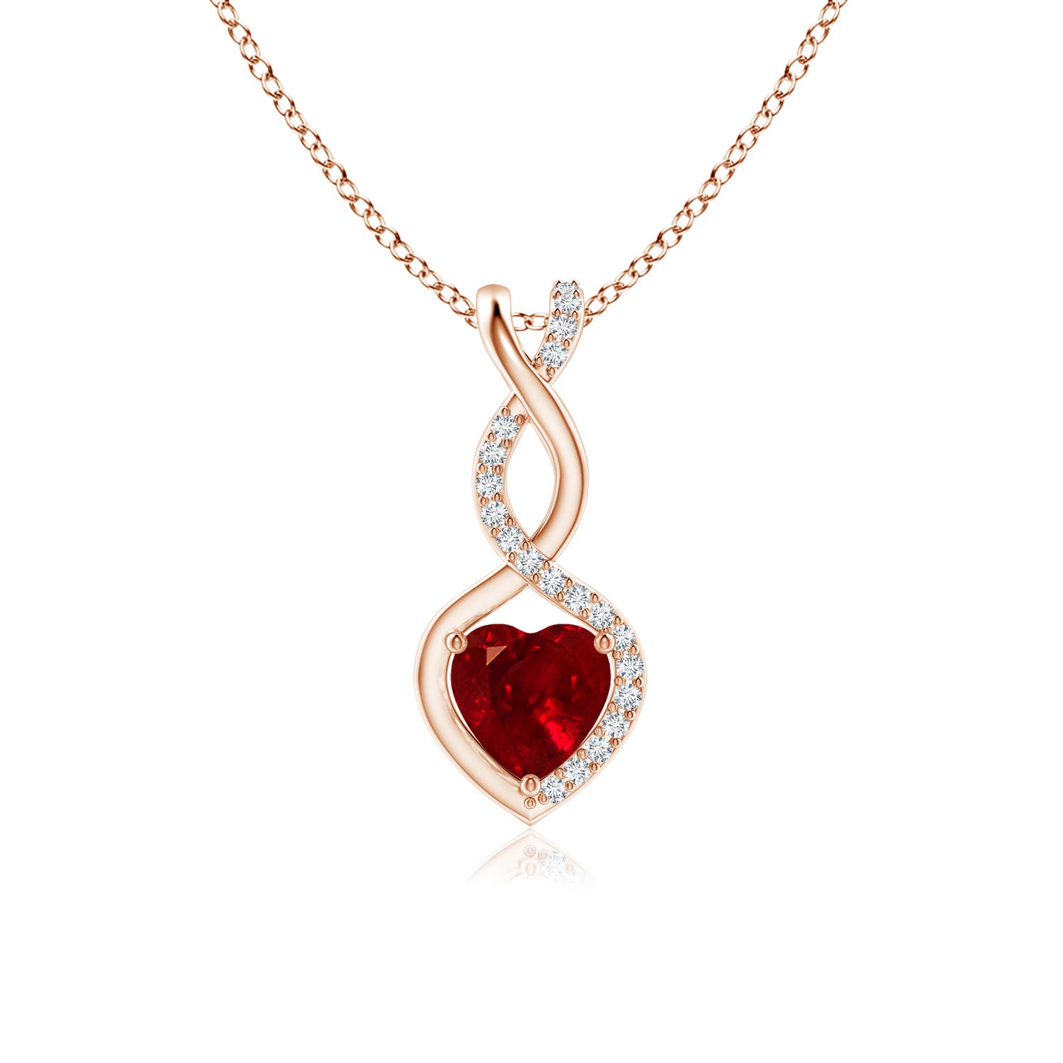 AAAA - Ruby / 0.61 CT / 14 KT Rose Gold