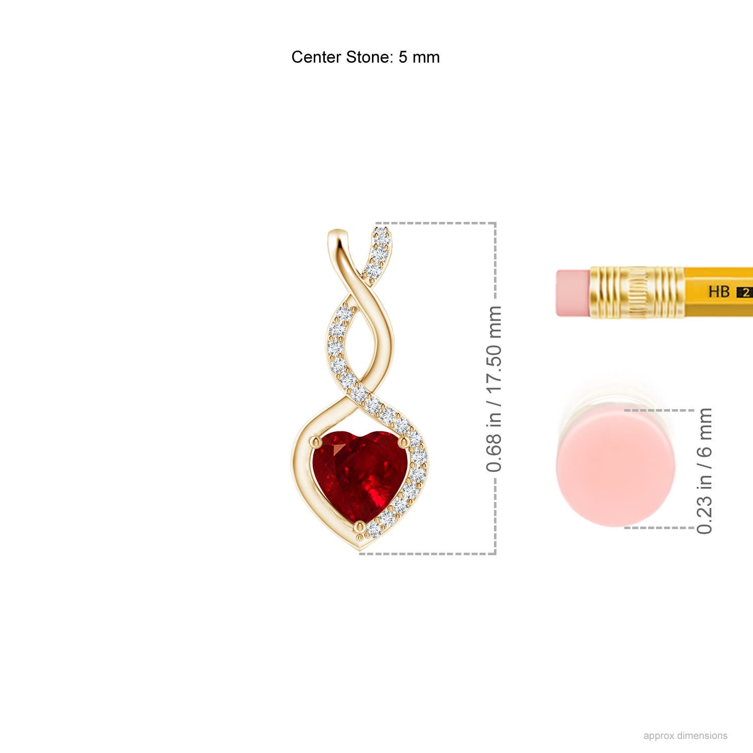 AAAA - Ruby / 0.61 CT / 14 KT Yellow Gold