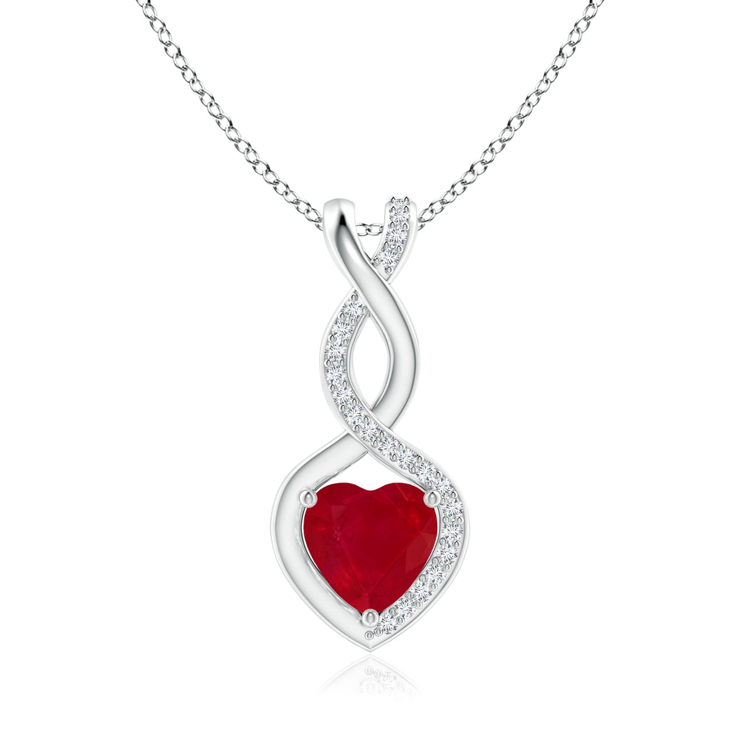 AA - Ruby / 0.88 CT / 14 KT White Gold