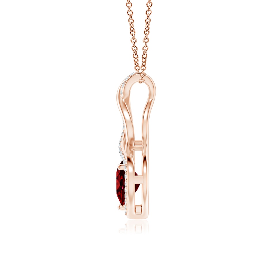 7mm AAAA Heart-Shaped Ruby Infinity Pendant with Diamond Accents in Rose Gold side 199