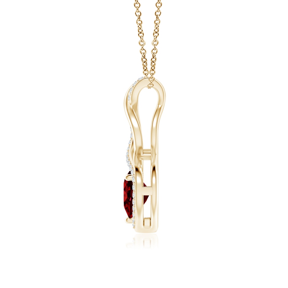 7mm AAAA Heart-Shaped Ruby Infinity Pendant with Diamond Accents in Yellow Gold side 199
