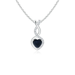 Heart Silver Blue Sapphire Necklaces & Pendants