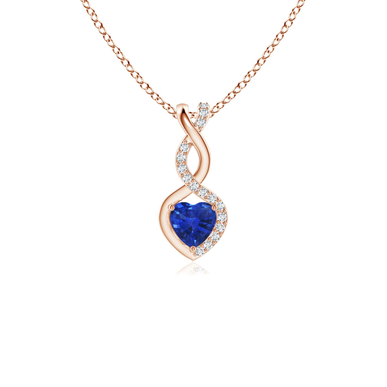 AAA - Blue Sapphire / 0.35 CT / 14 KT Rose Gold
