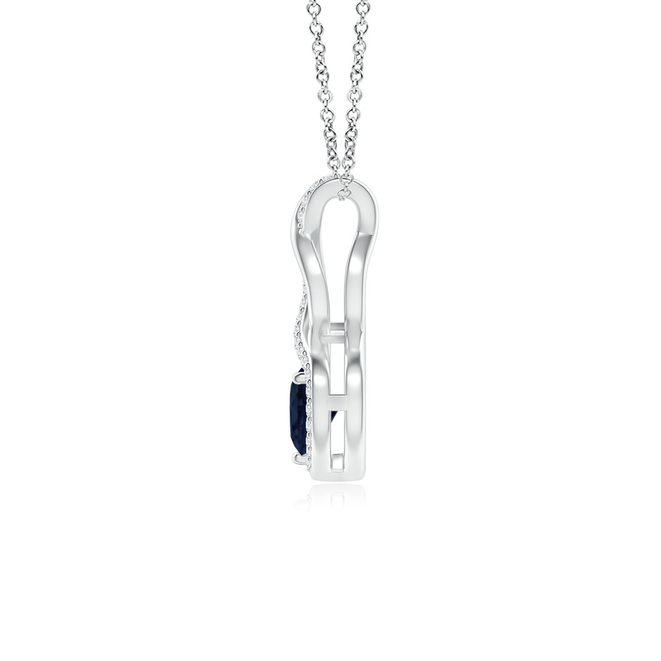 5mm A Heart-Shaped Blue Sapphire Infinity Pendant with Diamond Accents in P950 Platinum side 199