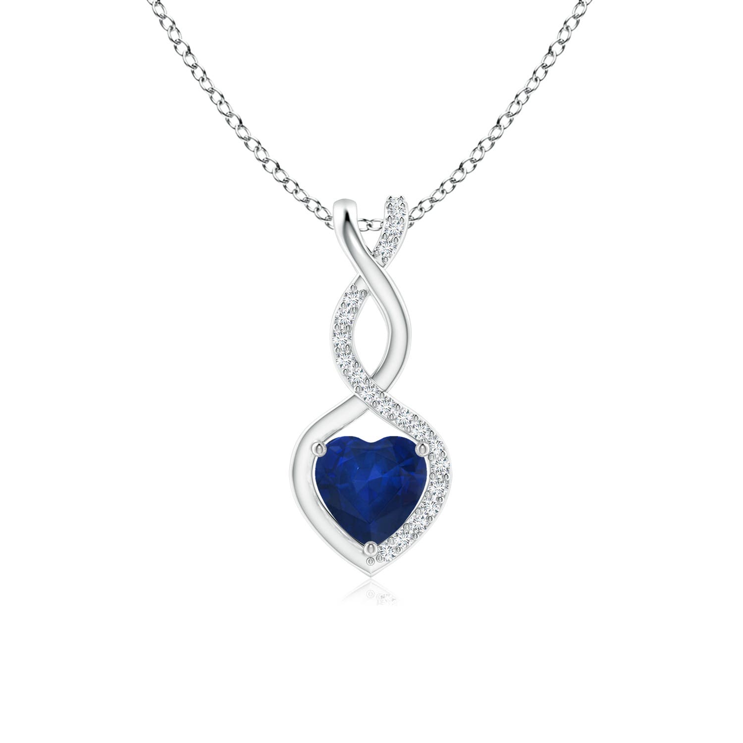 AA - Blue Sapphire / 0.54 CT / 14 KT White Gold
