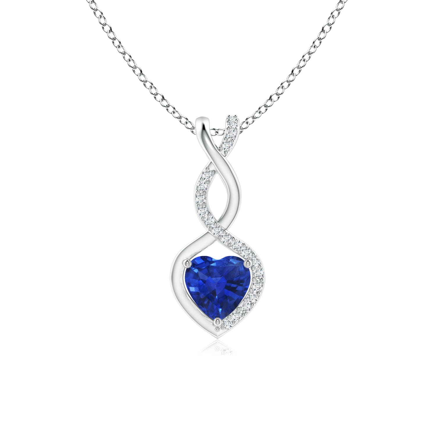 AAA - Blue Sapphire / 0.54 CT / 14 KT White Gold
