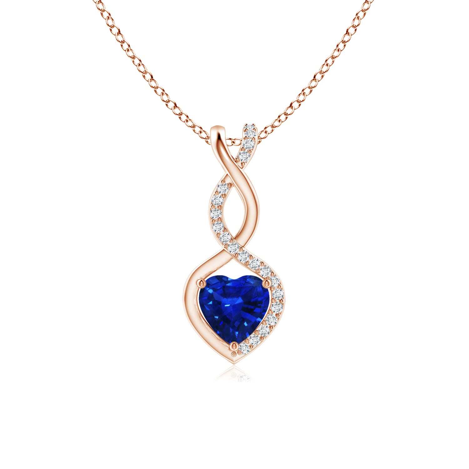 AAAA - Blue Sapphire / 0.54 CT / 14 KT Rose Gold