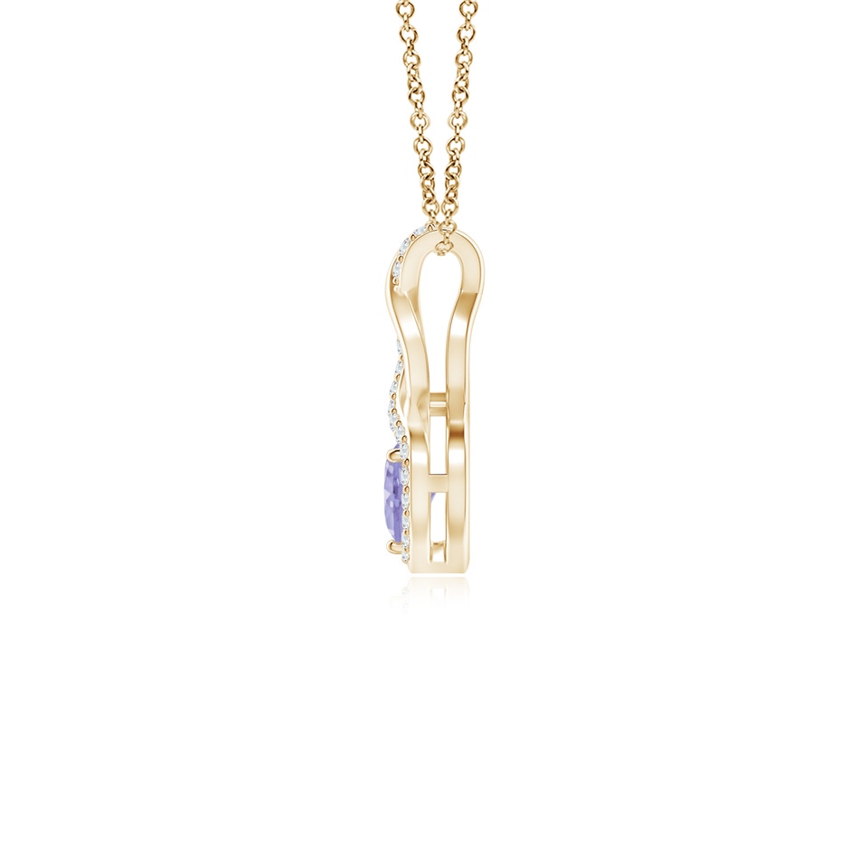 4mm A Heart-Shaped Tanzanite Infinity Pendant with Diamond Accents in Yellow Gold side 199