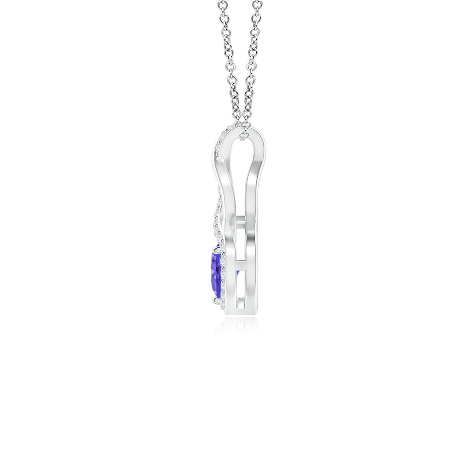 4mm AAA Heart-Shaped Tanzanite Infinity Pendant with Diamond Accents in S999 Silver side 199
