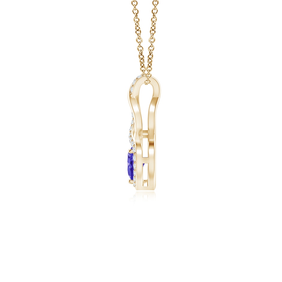 4mm AAAA Heart-Shaped Tanzanite Infinity Pendant with Diamond Accents in Yellow Gold side 199