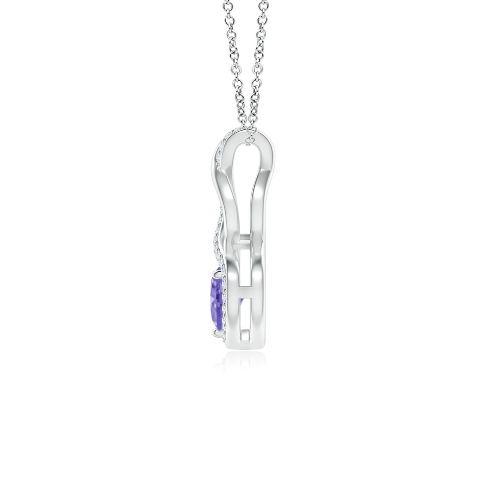 5mm AA Heart-Shaped Tanzanite Infinity Pendant with Diamond Accents in P950 Platinum side 199