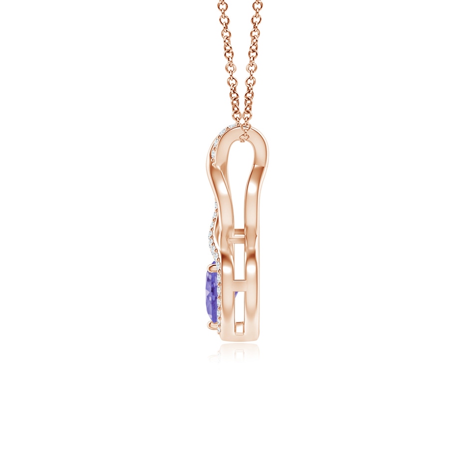5mm AA Heart-Shaped Tanzanite Infinity Pendant with Diamond Accents in Rose Gold side 199