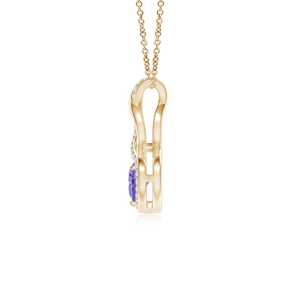 5mm AA Heart-Shaped Tanzanite Infinity Pendant with Diamond Accents in Yellow Gold side 199