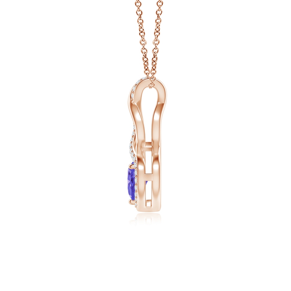 5mm AAA Heart-Shaped Tanzanite Infinity Pendant with Diamond Accents in Rose Gold side 199
