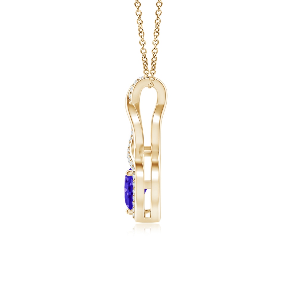6mm AAAA Heart-Shaped Tanzanite Infinity Pendant with Diamond Accents in Yellow Gold side 199