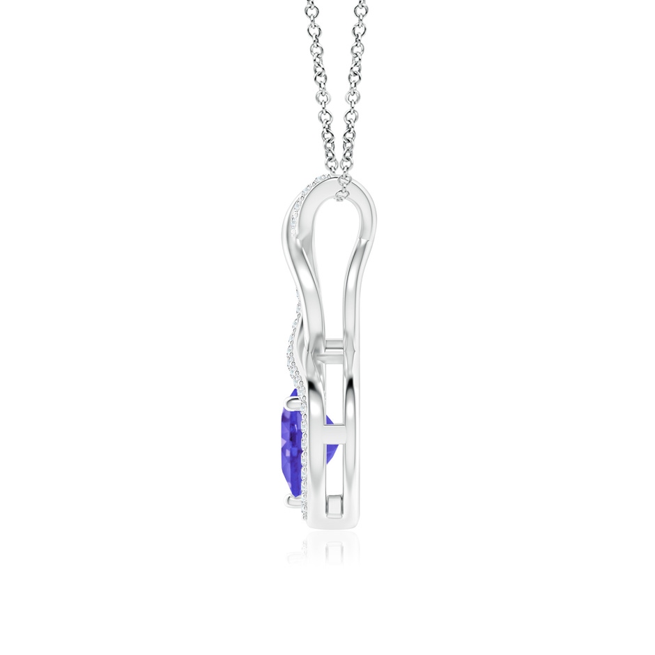 7mm AAA Heart-Shaped Tanzanite Infinity Pendant with Diamond Accents in White Gold side 199