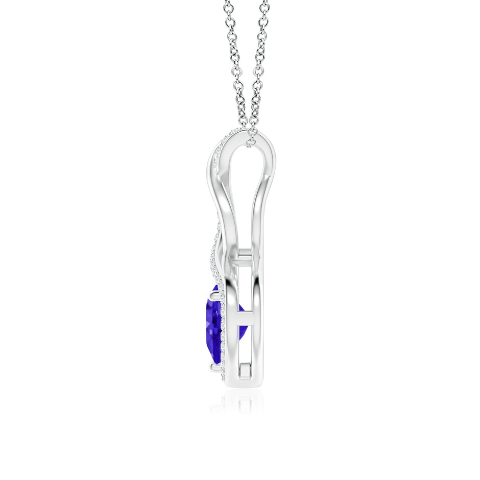7mm AAAA Heart-Shaped Tanzanite Infinity Pendant with Diamond Accents in 18K White Gold side 199