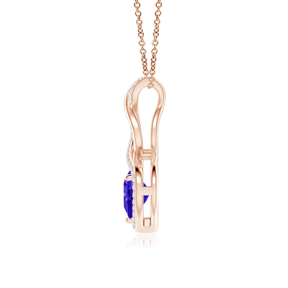 7mm AAAA Heart-Shaped Tanzanite Infinity Pendant with Diamond Accents in Rose Gold side 199