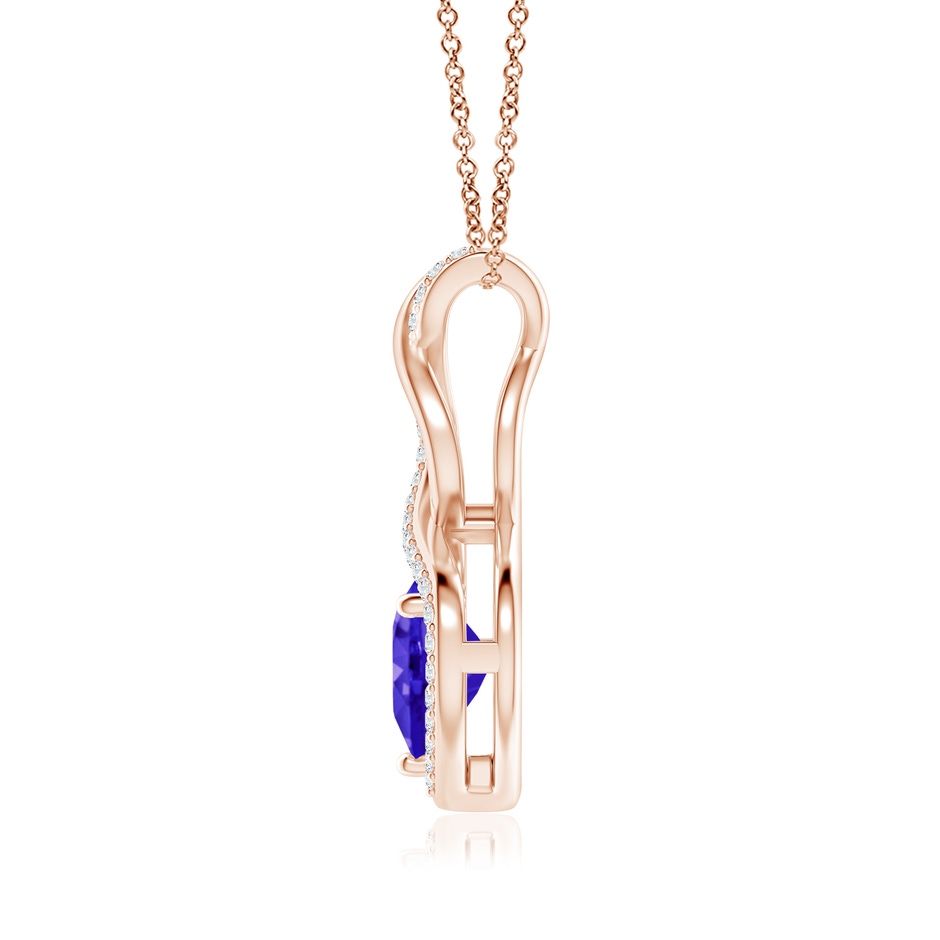 8mm AAAA Heart-Shaped Tanzanite Infinity Pendant with Diamond Accents in 18K Rose Gold side 199