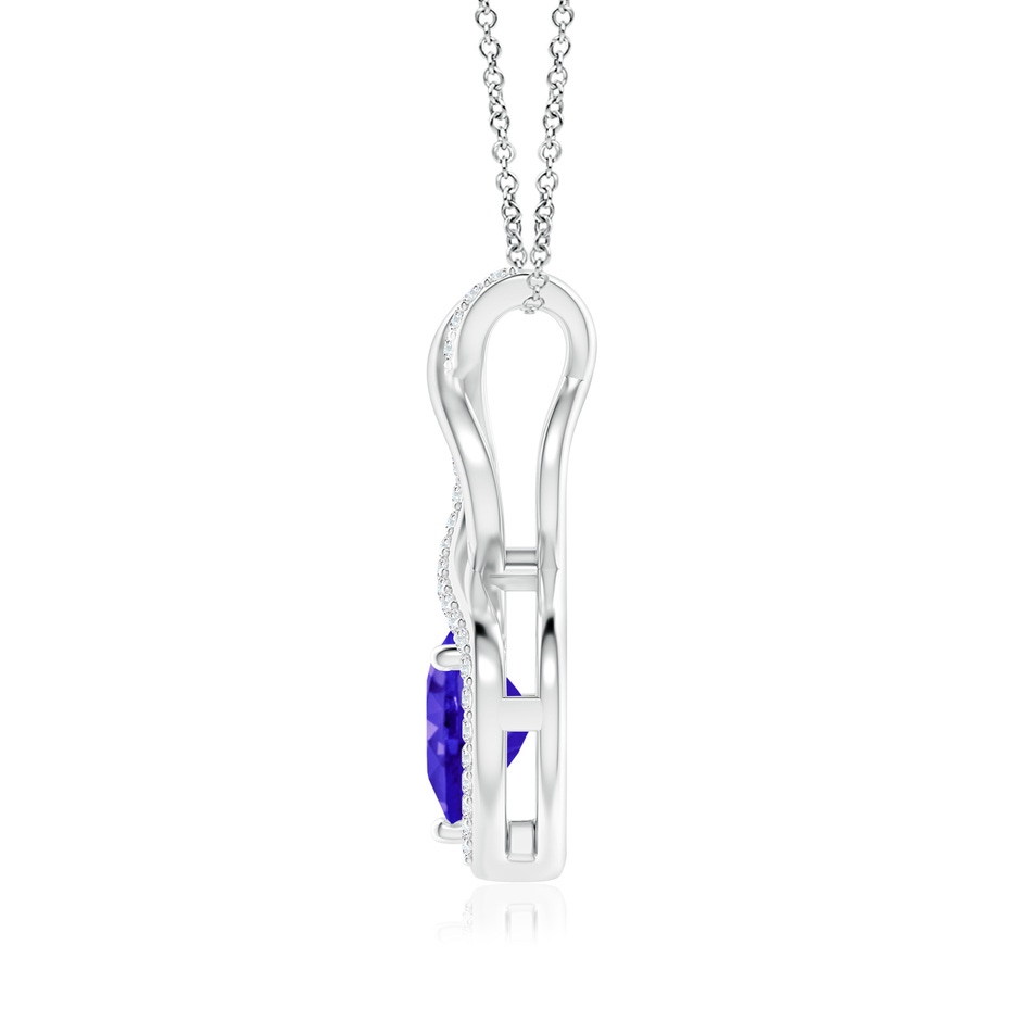 8mm AAAA Heart-Shaped Tanzanite Infinity Pendant with Diamond Accents in White Gold side 199