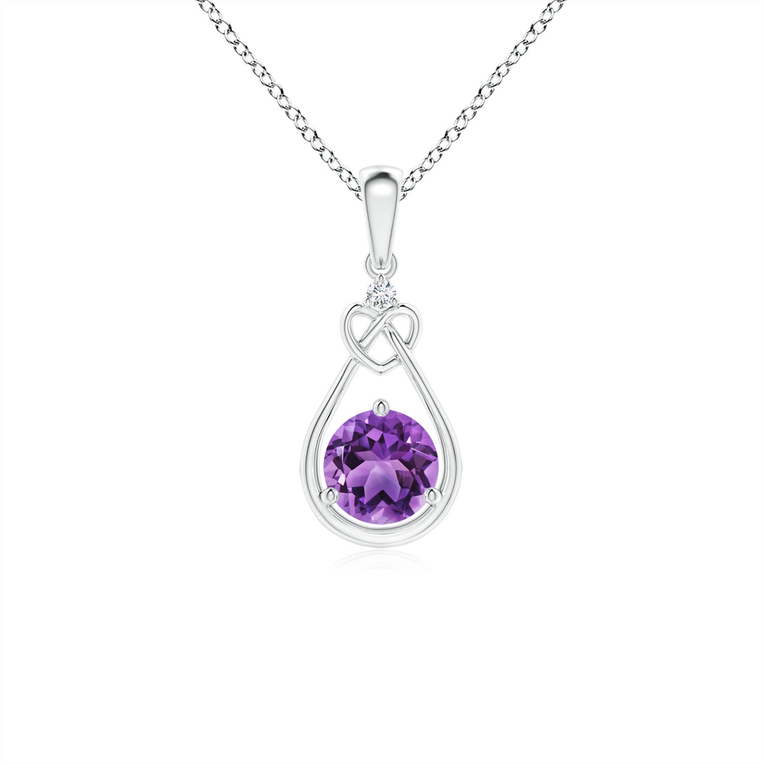 AA - Amethyst / 0.46 CT / 14 KT White Gold