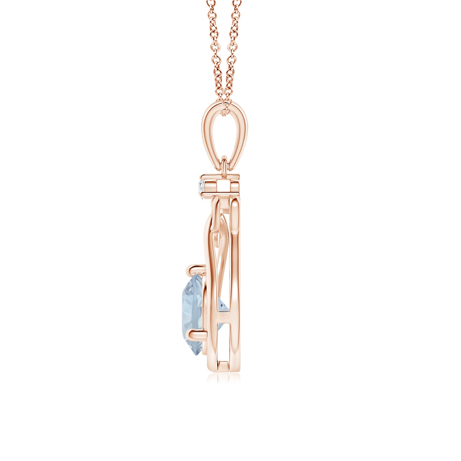 A - Aquamarine / 0.73 CT / 14 KT Rose Gold