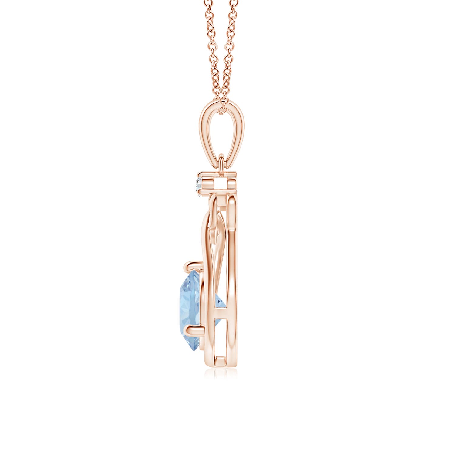 AA - Aquamarine / 0.73 CT / 14 KT Rose Gold