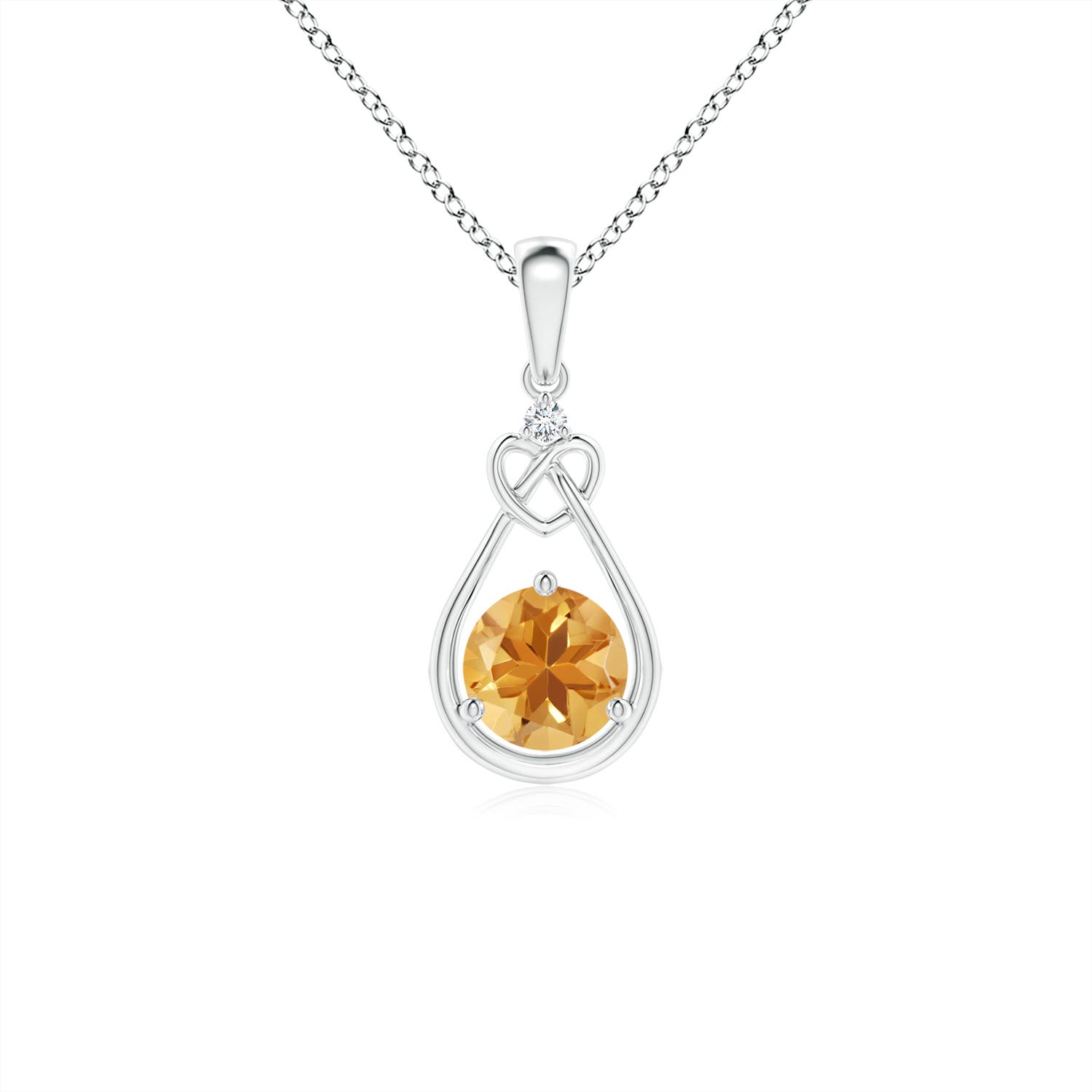 A - Citrine / 0.46 CT / 14 KT White Gold