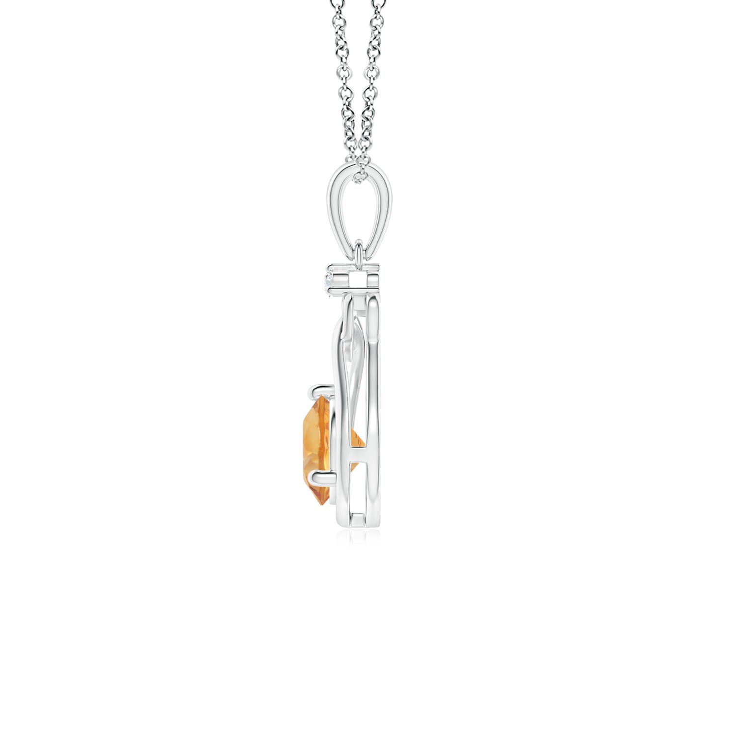 A - Citrine / 0.46 CT / 14 KT White Gold