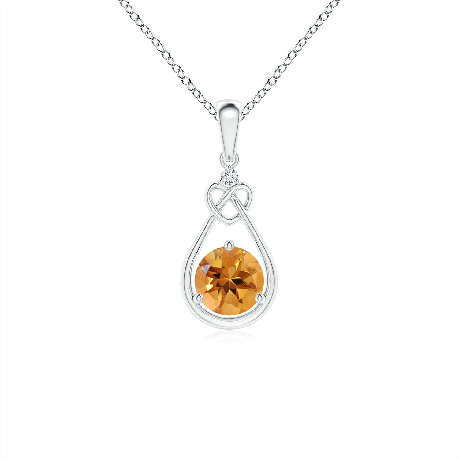 AA - Citrine / 0.46 CT / 14 KT White Gold