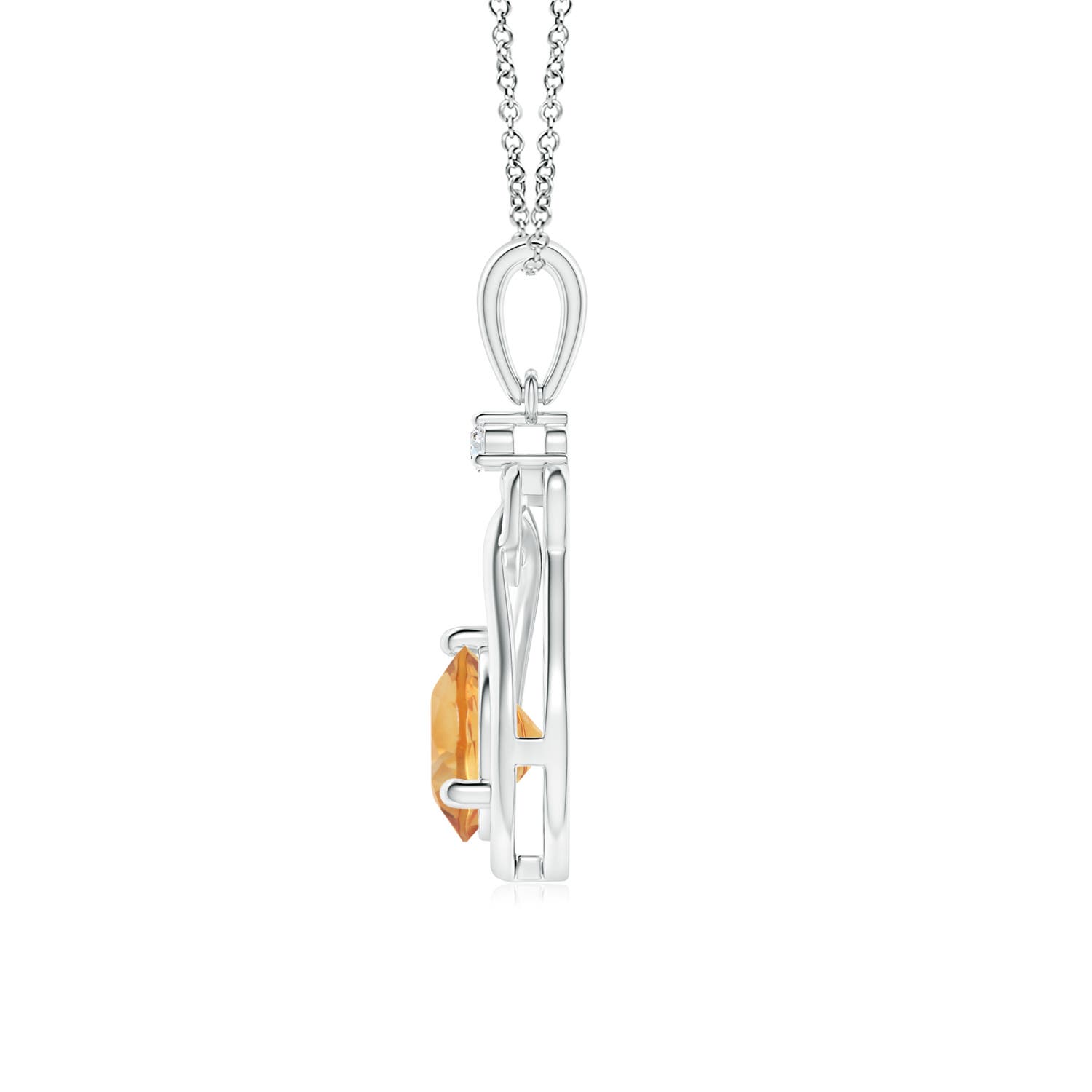 A - Citrine / 0.71 CT / 14 KT White Gold