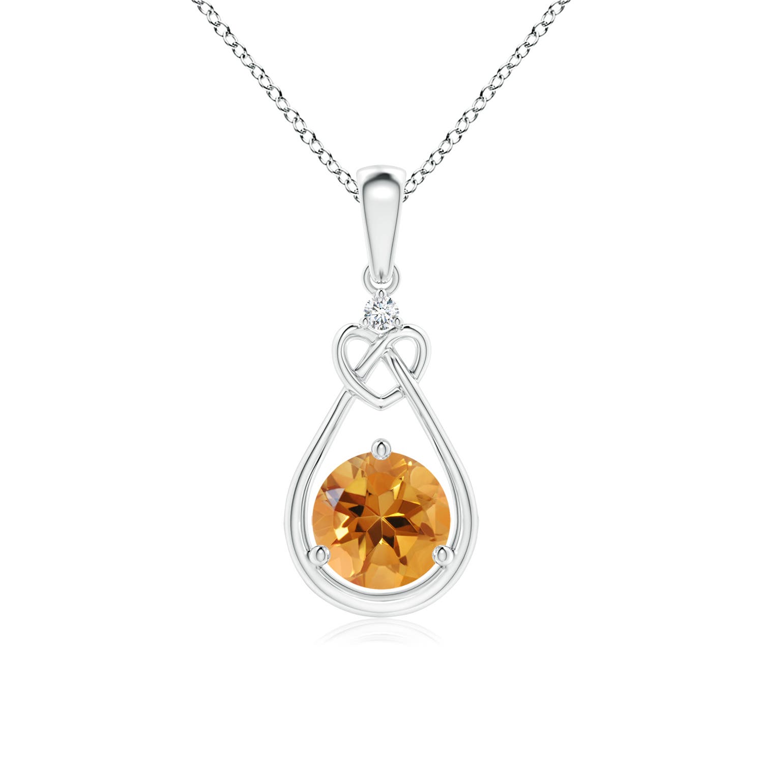 AA - Citrine / 0.71 CT / 14 KT White Gold