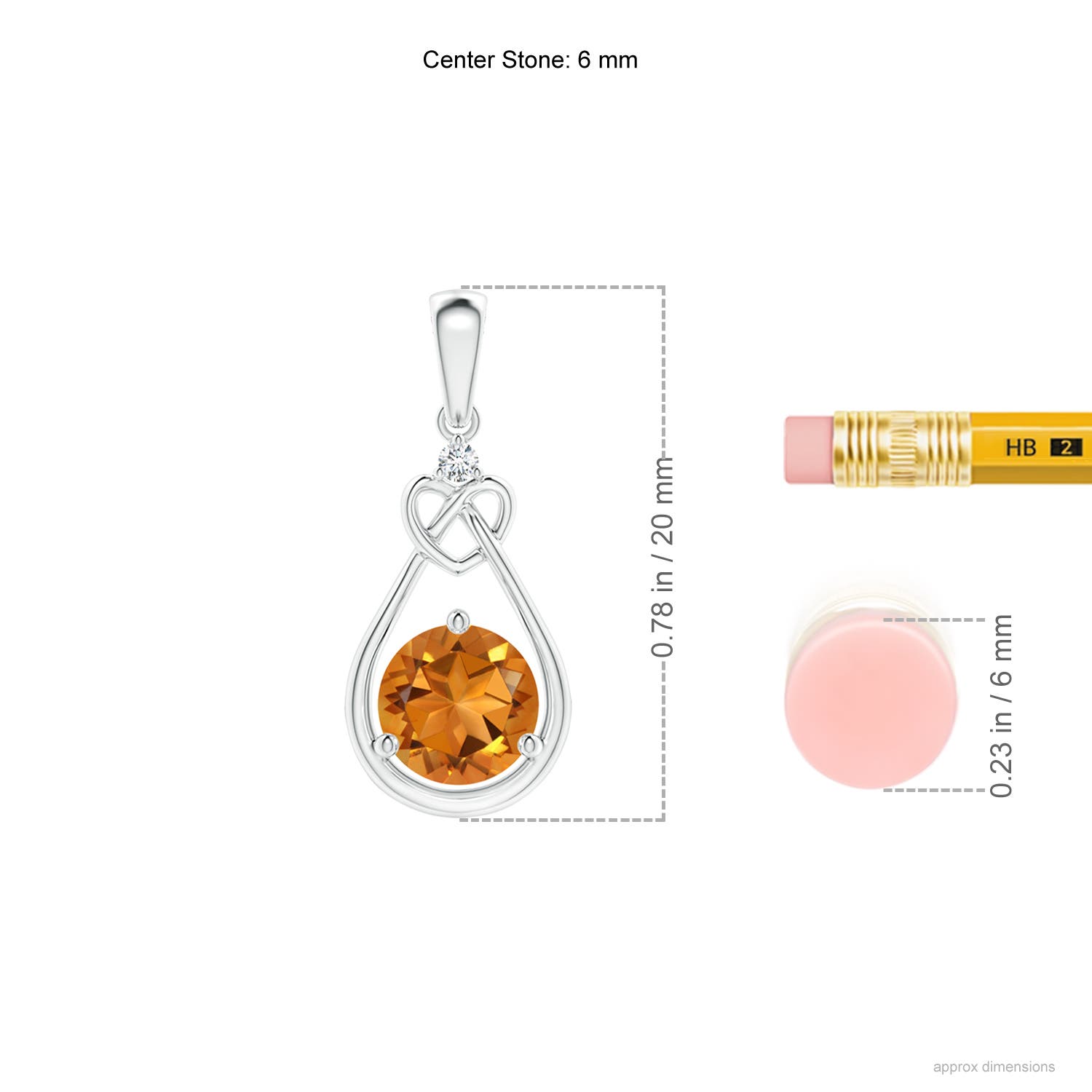 AAA - Citrine / 0.71 CT / 14 KT White Gold