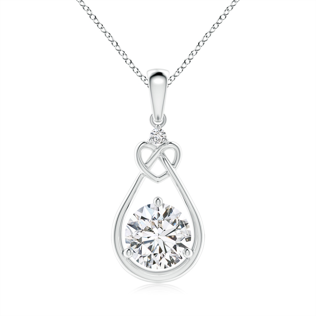 6.4mm HSI2 Diamond Knotted Heart Pendant in White Gold