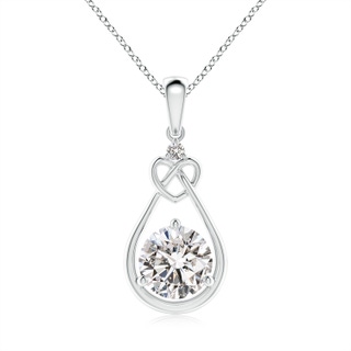 6.4mm IJI1I2 Diamond Knotted Heart Pendant in 9K White Gold