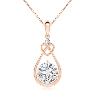 7.4mm HSI2 Diamond Knotted Heart Pendant in 9K Rose Gold