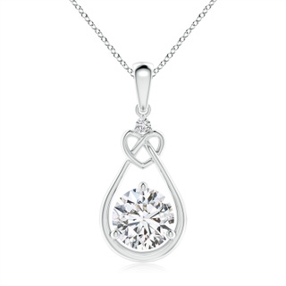 7.4mm HSI2 Diamond Knotted Heart Pendant in P950 Platinum
