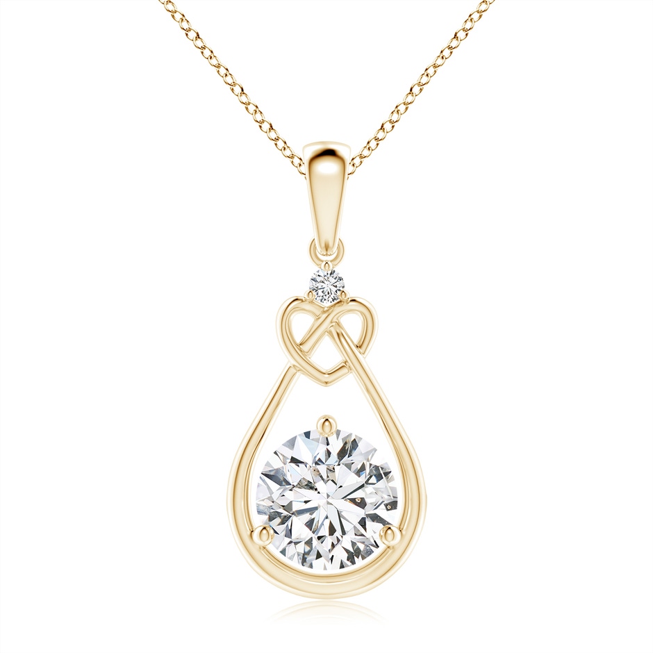 7.4mm HSI2 Diamond Knotted Heart Pendant in Yellow Gold 