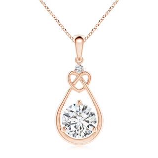 8mm HSI2 Diamond Knotted Heart Pendant in Rose Gold