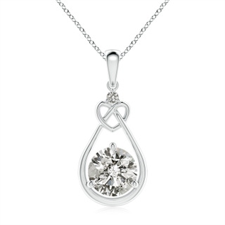 8mm KI3 Diamond Knotted Heart Pendant in S999 Silver