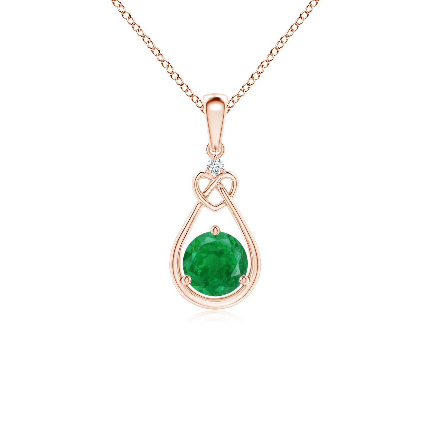 AA - Emerald / 0.46 CT / 14 KT Rose Gold