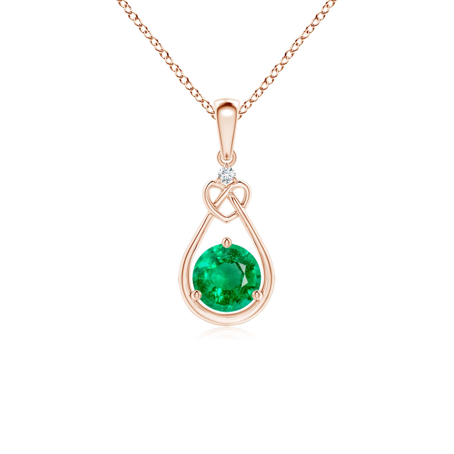 AAA - Emerald / 0.46 CT / 14 KT Rose Gold