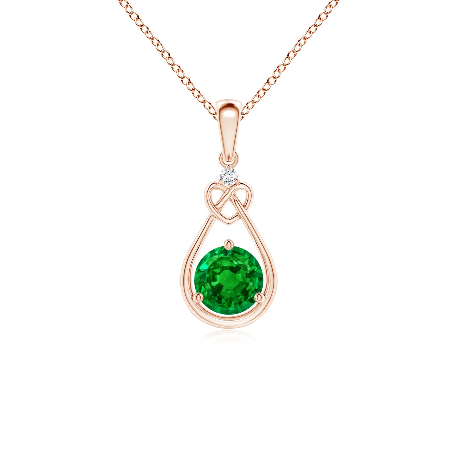 AAAA - Emerald / 0.46 CT / 14 KT Rose Gold