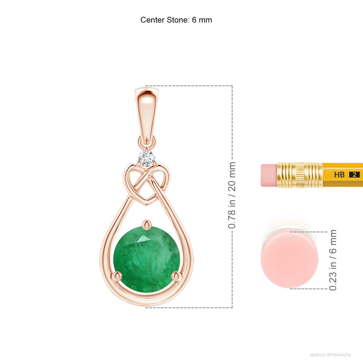 A - Emerald / 0.76 CT / 14 KT Rose Gold