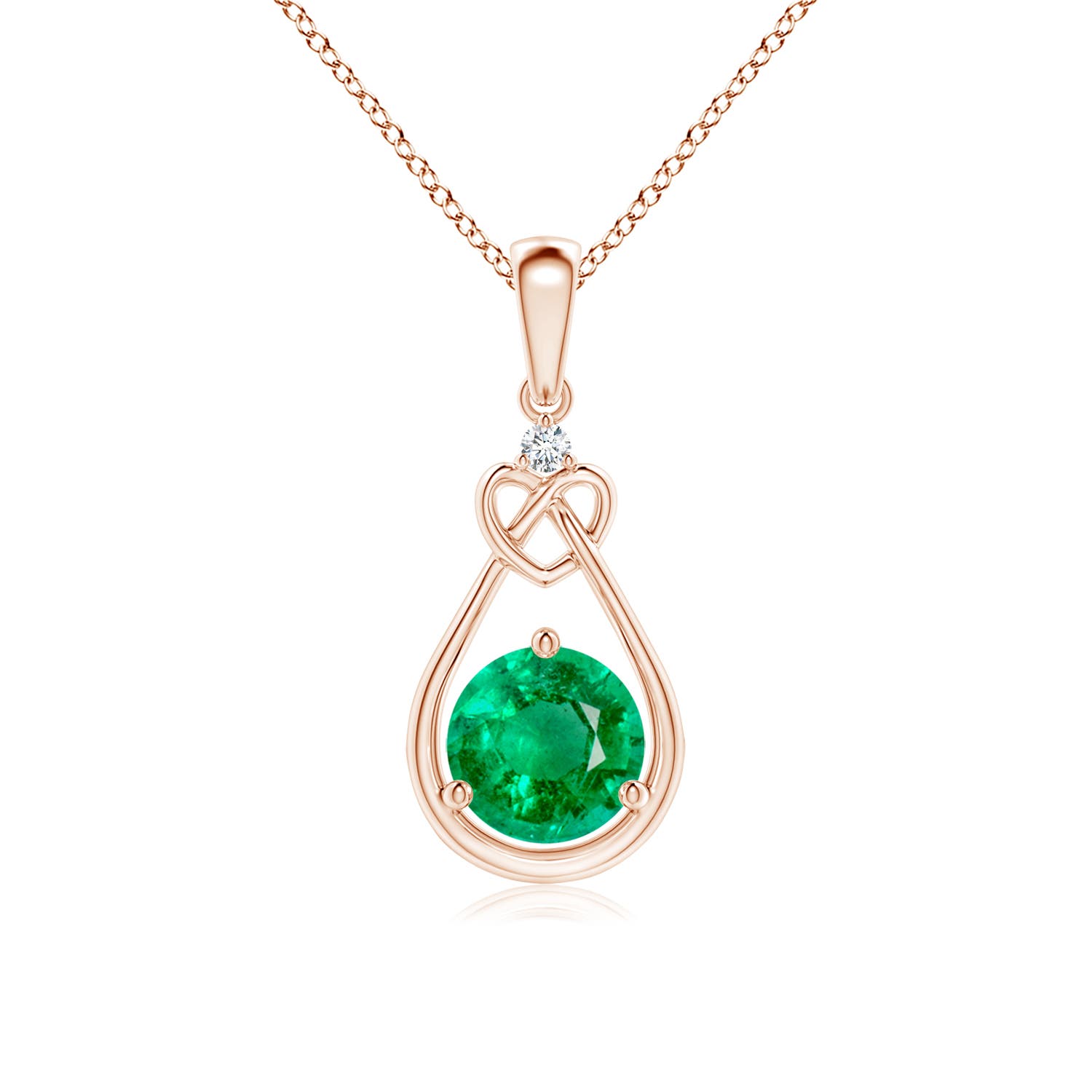 AAA - Emerald / 0.76 CT / 14 KT Rose Gold