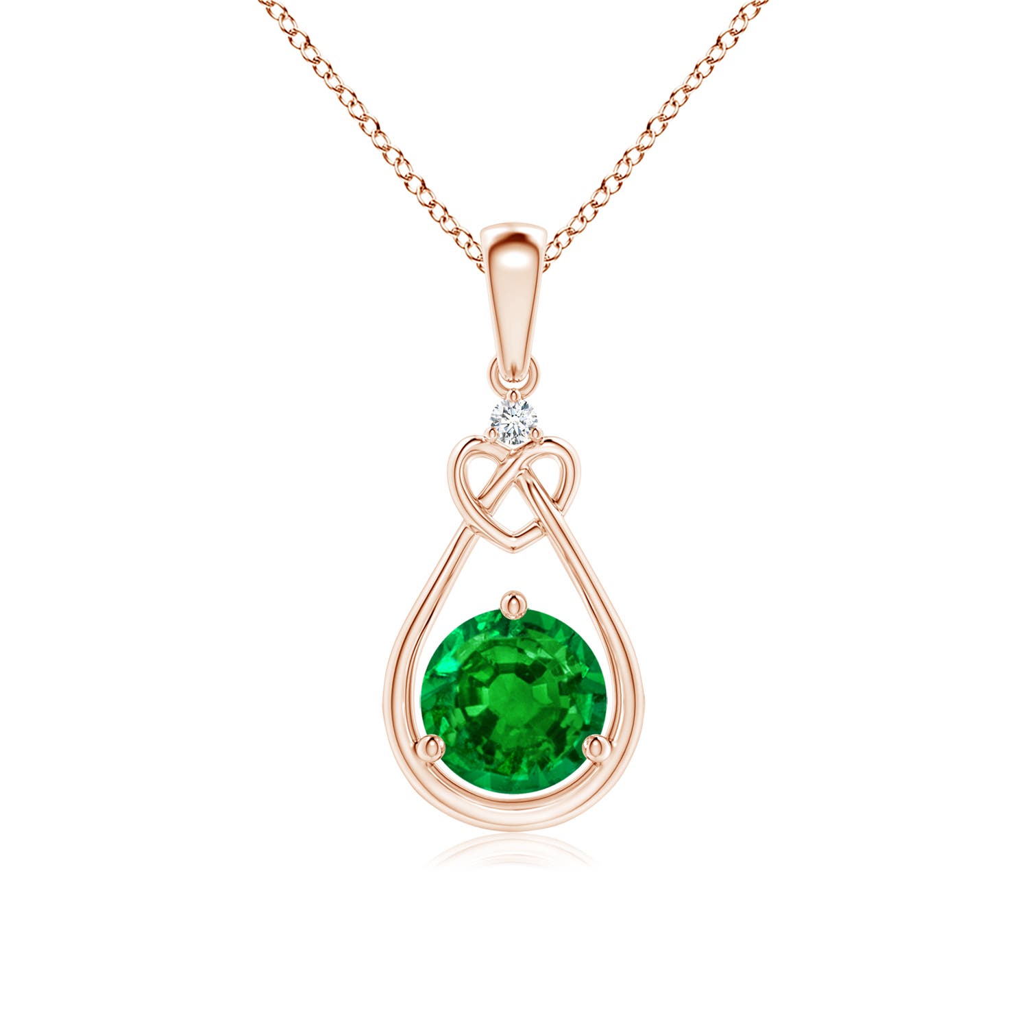 AAAA - Emerald / 0.76 CT / 14 KT Rose Gold