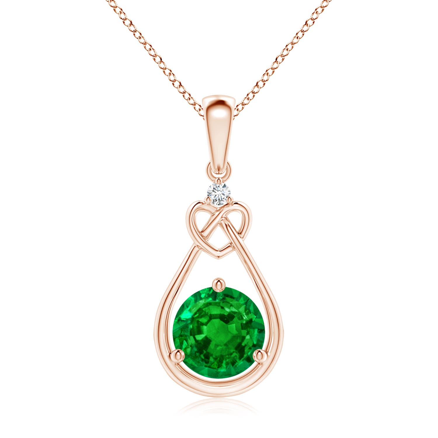 AAAA - Emerald / 1.22 CT / 14 KT Rose Gold