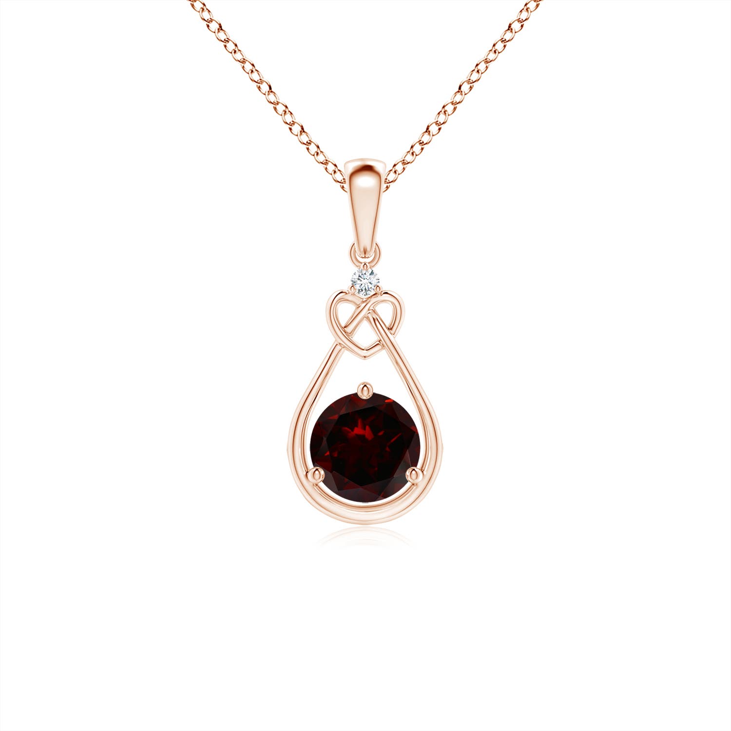 A - Garnet / 0.61 CT / 14 KT Rose Gold