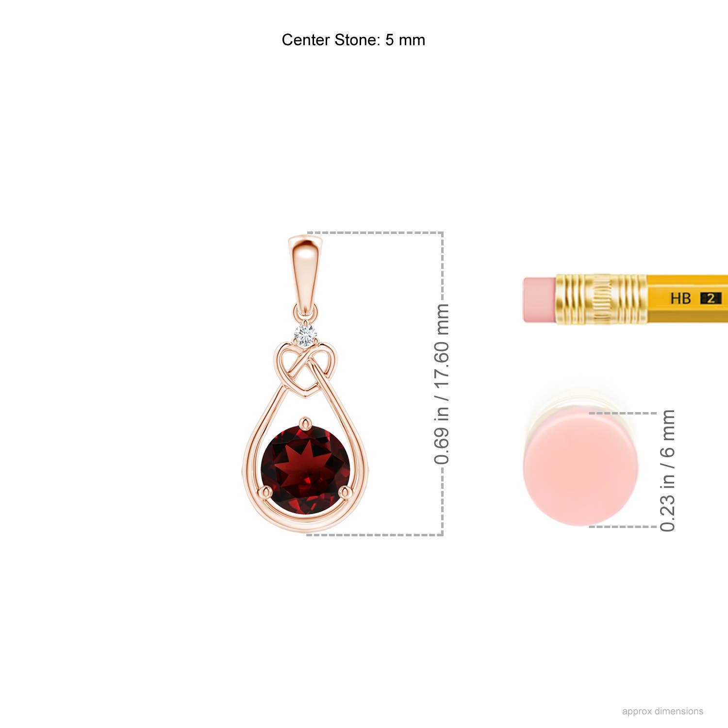 AAA - Garnet / 0.61 CT / 14 KT Rose Gold